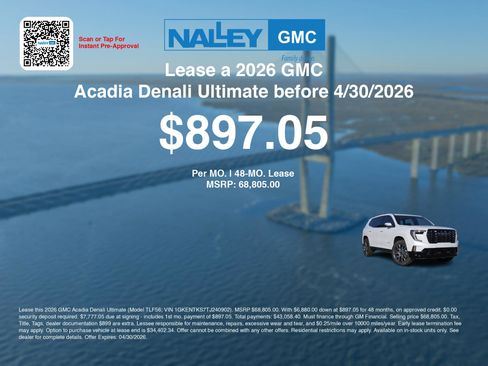 New 2026 GMC Acadia Denali Ultimate w/ LPO, Floor Liner Package image 3