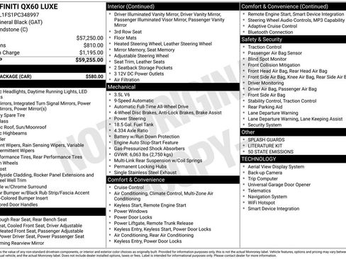 Certified 2023 INFINITI QX60 Luxe w/ Cargo Package image 37