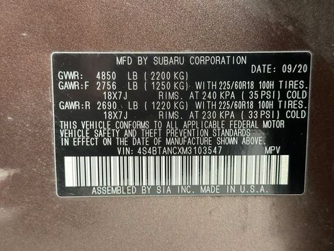Used 2021 Subaru Outback Limited AWD/4WD image 53