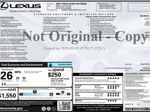 Used 2020 Lexus ES 350 w/ Premium Package FWD image 15