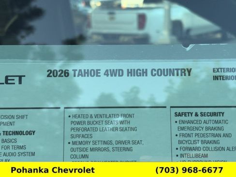 New 2026 Chevrolet Tahoe High Country AWD/4WD image 36
