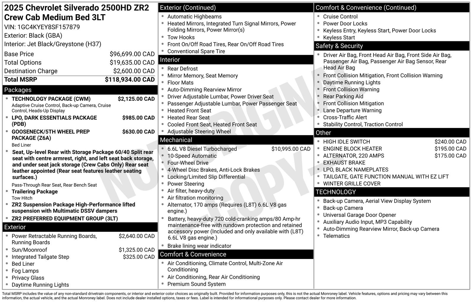 Used 2025 Chevrolet Silverado 2500 ZR2 w/ Technology Package AWD/4WD image 36