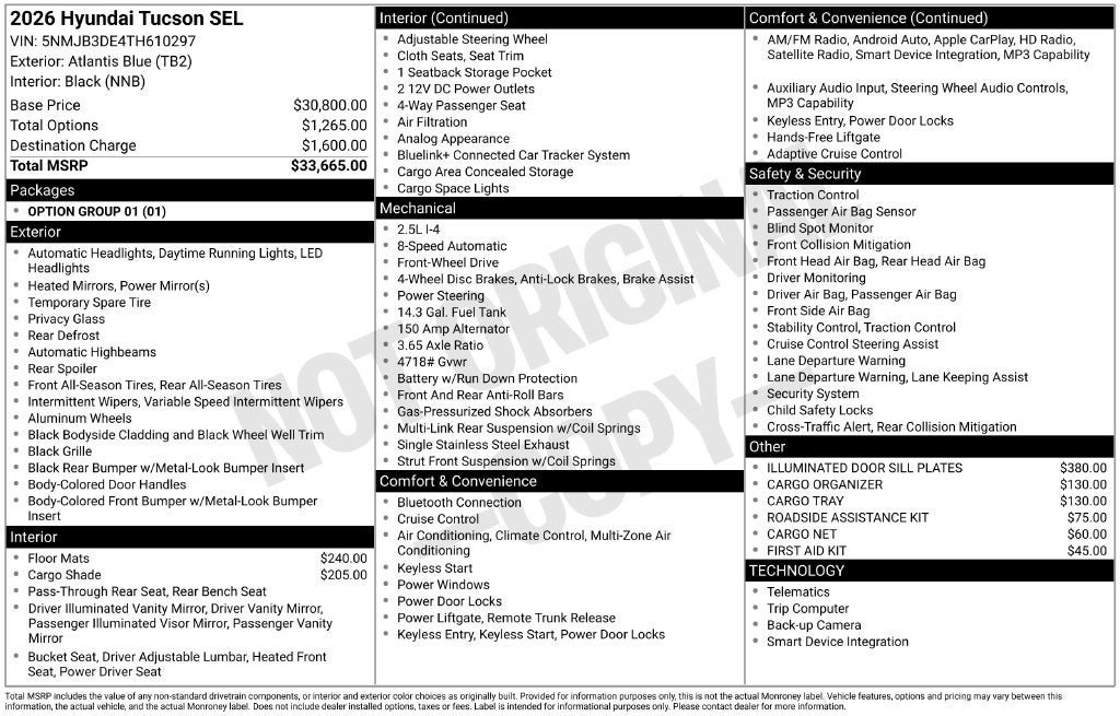 New 2026 Hyundai Tucson SEL Plus FWD image 20
