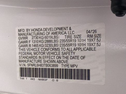 New 2026 Honda Odyssey Touring image 24