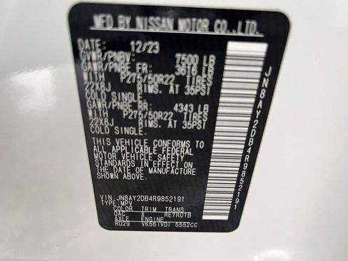 Certified 2024 Nissan Armada Platinum w/ Captain's Chairs Package image 27