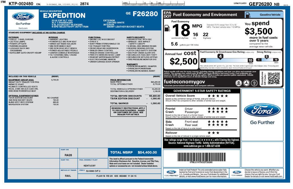 Used 2016 Ford Expedition XLT w/ Equipment Group 202A RWD image 7