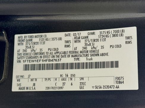 Used 2017 Ford F150 XLT w/ Equipment Group 302A Luxury image 39