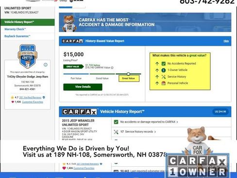 Used 2015 Jeep Wrangler Unlimited Sport w/ Quick Order Package 24S image 12