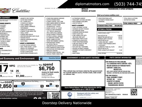 Used 2020 Cadillac CT6 V w/ LPO, Premium Carpet Package image 2