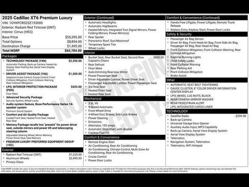Certified 2025 Cadillac XT6 Premium Luxury w/ Technology Package FWD image 24