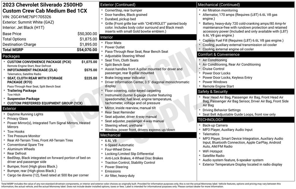 Used 2023 Chevrolet Silverado 2500 Custom w/ Custom Convenience Package AWD/4WD image 2