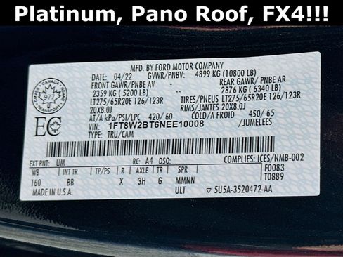 Used 2022 Ford F250 Platinum w/ FX4 Off-Road Package image 35