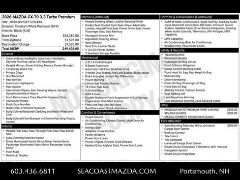 New 2026 MAZDA CX-70 3.3 Turbo w/ Premium Package image 13