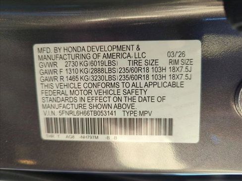 New 2026 Honda Odyssey EX-L image 16