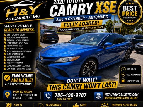Used 2020 Toyota Camry XSE w/ Navigation Package FWD image 1