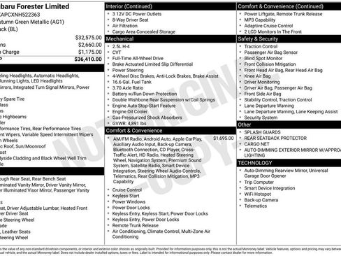 Certified 2022 Subaru Forester Limited AWD/4WD image 10