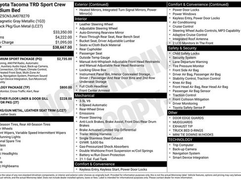 Used 2018 Toyota Tacoma TRD Sport w/ TRD Premium Sport Package RWD image 3