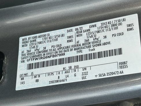 Used 2022 Ford F150 Raptor w/ Equipment Group 801A High AWD/4WD image 41