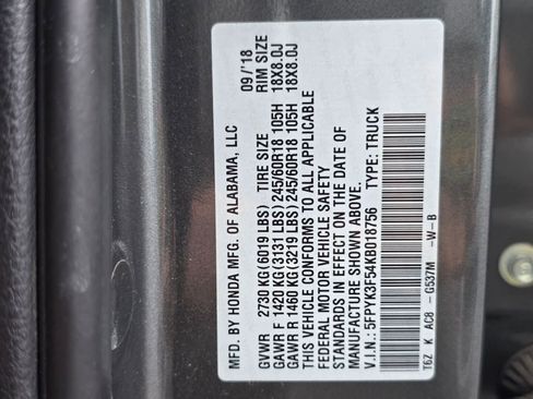Used 2019 Honda Ridgeline RTL image 16