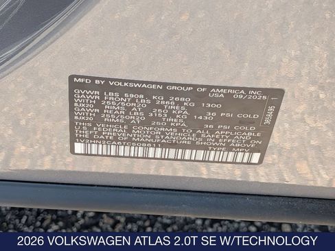 Used 2026 Volkswagen Atlas SE AWD/4WD image 35