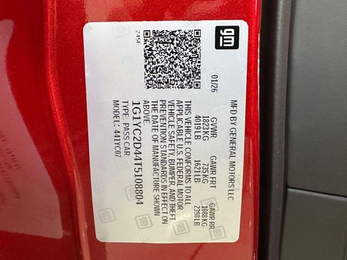 New 2026 Chevrolet Corvette Stingray Premium Cpe w/ Battery Protection Package image 38