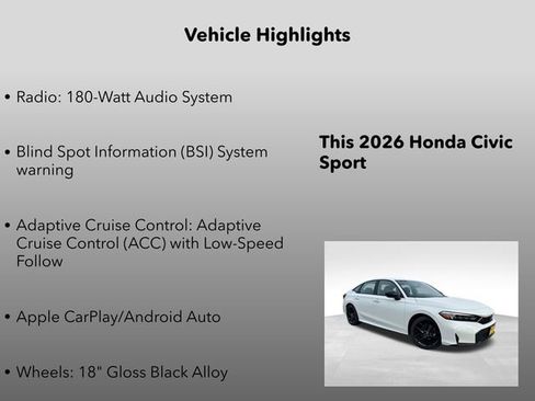 New 2026 Honda Civic Sport image 5