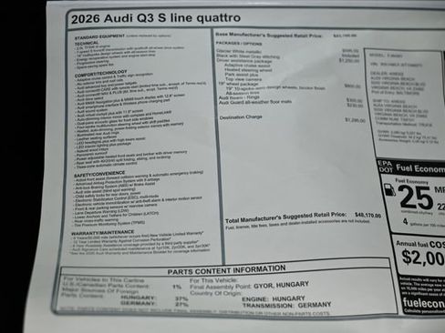 New 2026 Audi Q3 quattro 2.0T AWD/4WD image 23