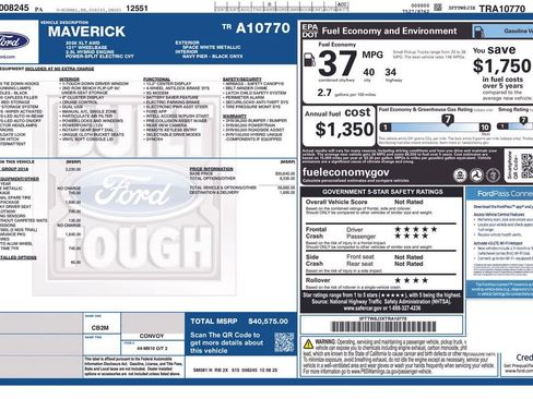 New 2026 Ford Maverick XLT w/ Equipment Group 301A AWD/4WD image 6