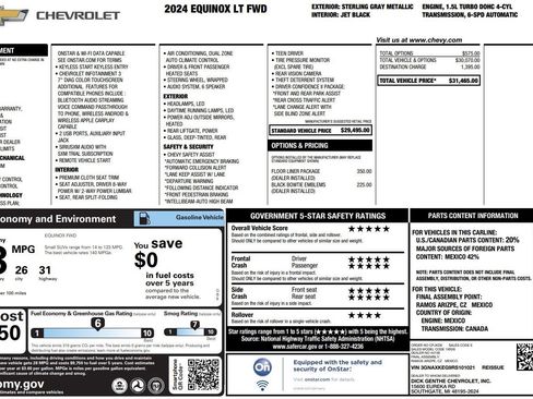 Used 2024 Chevrolet Equinox LT w/ LPO, Floor Liner Package FWD image 38