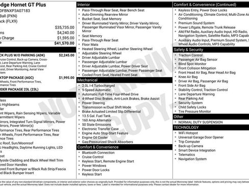 Used 2023 Dodge Hornet GT Plus w/ Tech Pack Plus w/o Parking image 39