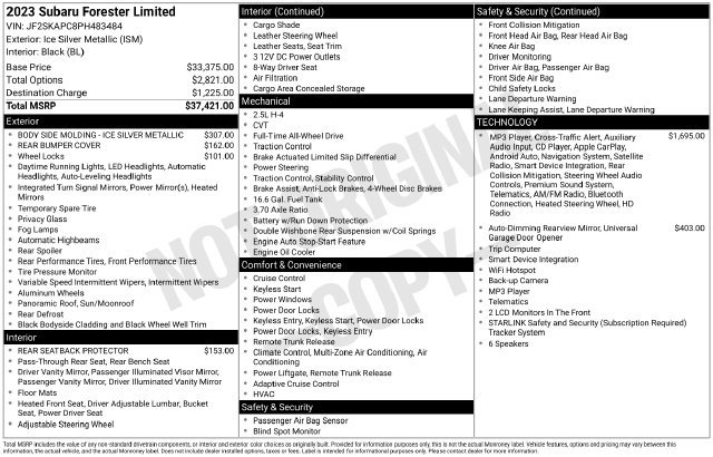 Used 2023 Subaru Forester Limited AWD/4WD image 36