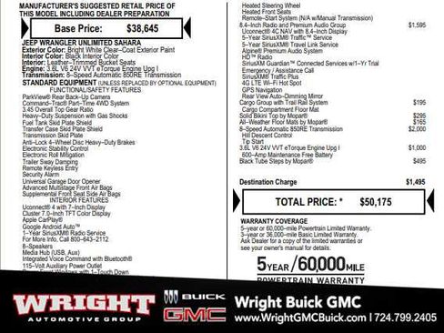 Used 2020 Jeep Wrangler Unlimited Sahara AWD/4WD image 1