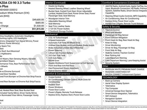 New 2025 MAZDA CX-90 3.3 Turbo w/ Premium Plus Pkg image 9