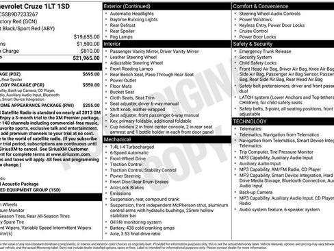 Used 2013 Chevrolet Cruze LT w/ RS Package FWD image 28