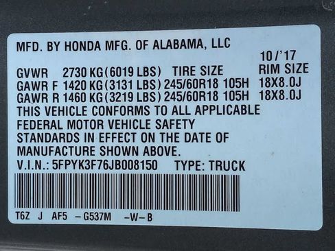 Used 2018 Honda Ridgeline RTL-E image 59