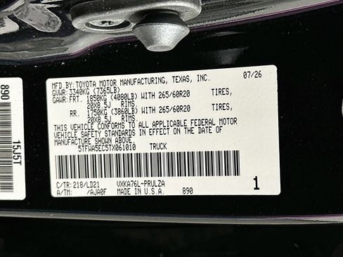 New 2026 Toyota Tundra Limited w/ TRD Off-Road Package AWD/4WD image 33
