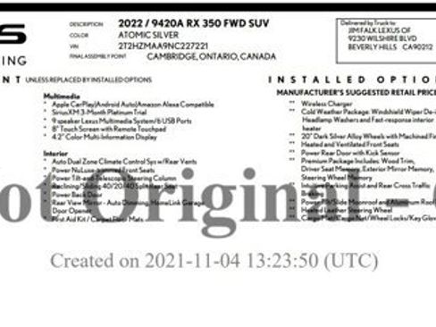 Used 2022 Lexus RX 350 FWD w/ Premium Package image 2