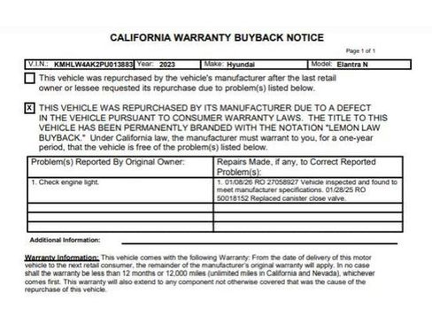 Used 2023 Hyundai Elantra N FWD image 3