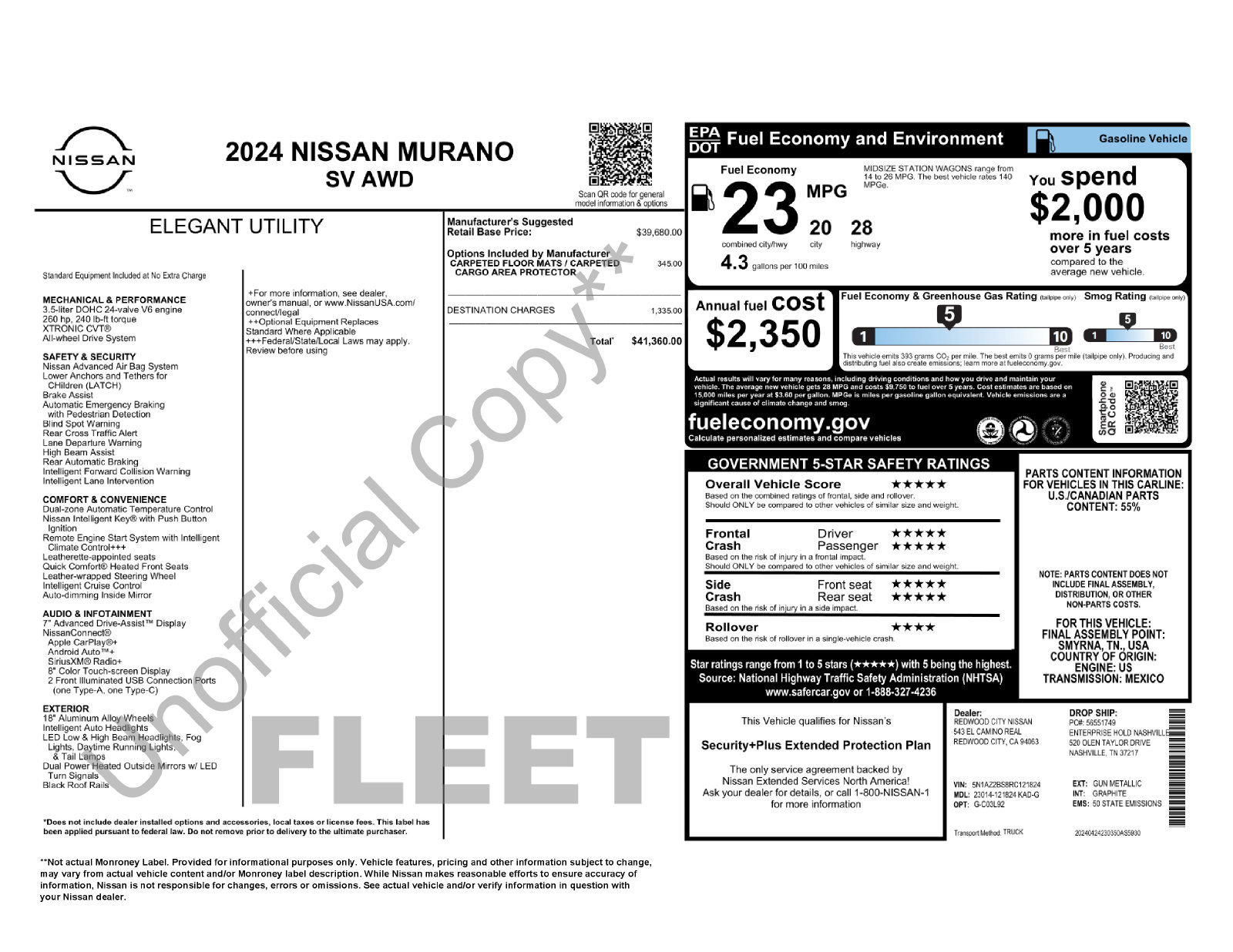 Used 2024 Nissan Murano SV AWD/4WD image 33