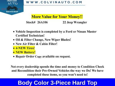 Used 2022 Jeep Wrangler Unlimited Sahara AWD/4WD image 2