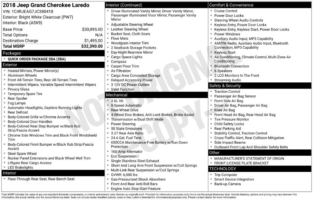 Used 2018 Jeep Grand Cherokee Laredo RWD image 6
