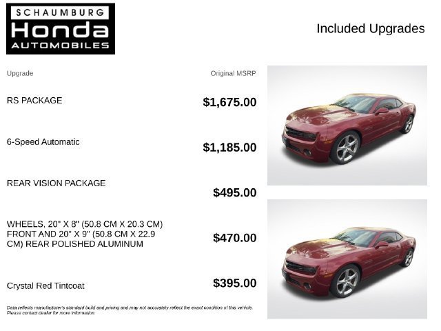 Used 2013 Chevrolet Camaro LT w/ RS Package RWD image 4