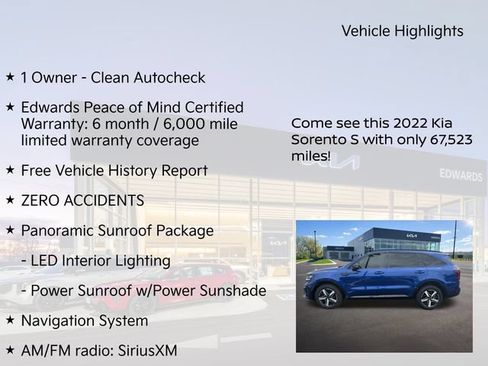 Used 2022 Kia Sorento S w/ Panoramic Sunroof Package FWD image 11