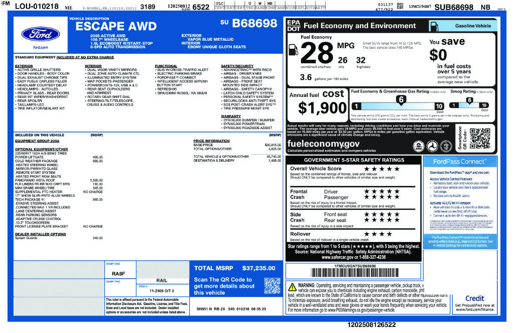 Used 2025 Ford Escape Active w/ Tech Pack #1 AWD/4WD image 13