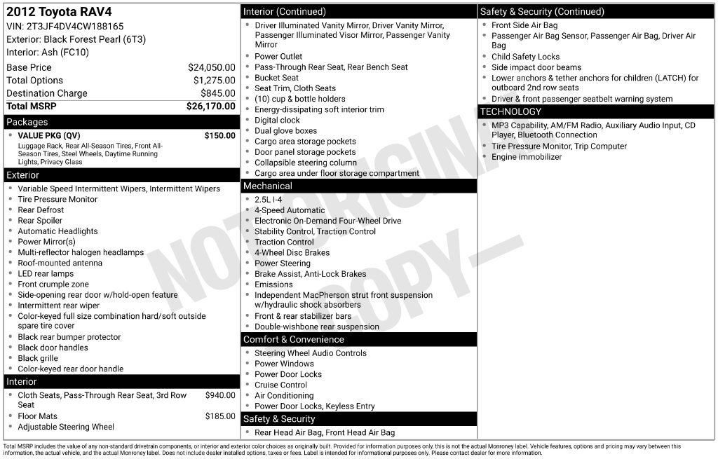 Used 2012 Toyota RAV4 4WD w/ Value Pkg image 35