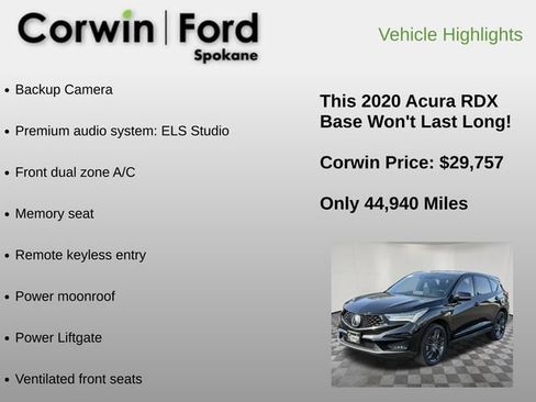 Used 2020 Acura RDX A-Spec AWD/4WD image 6