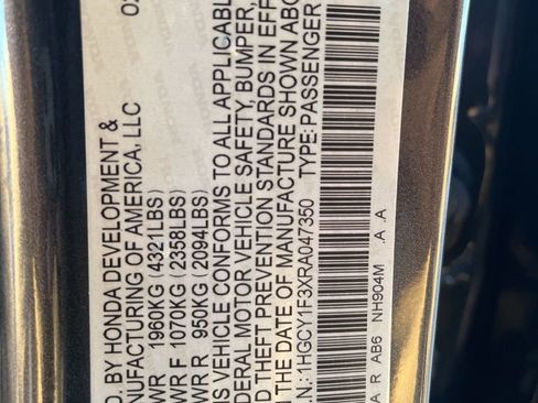 Certified 2024 Honda Accord EX image 10