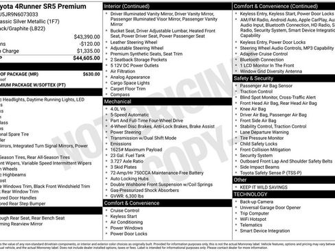 Used 2022 Toyota 4Runner SR5 Premium w/ Moonroof Package AWD/4WD image 37
