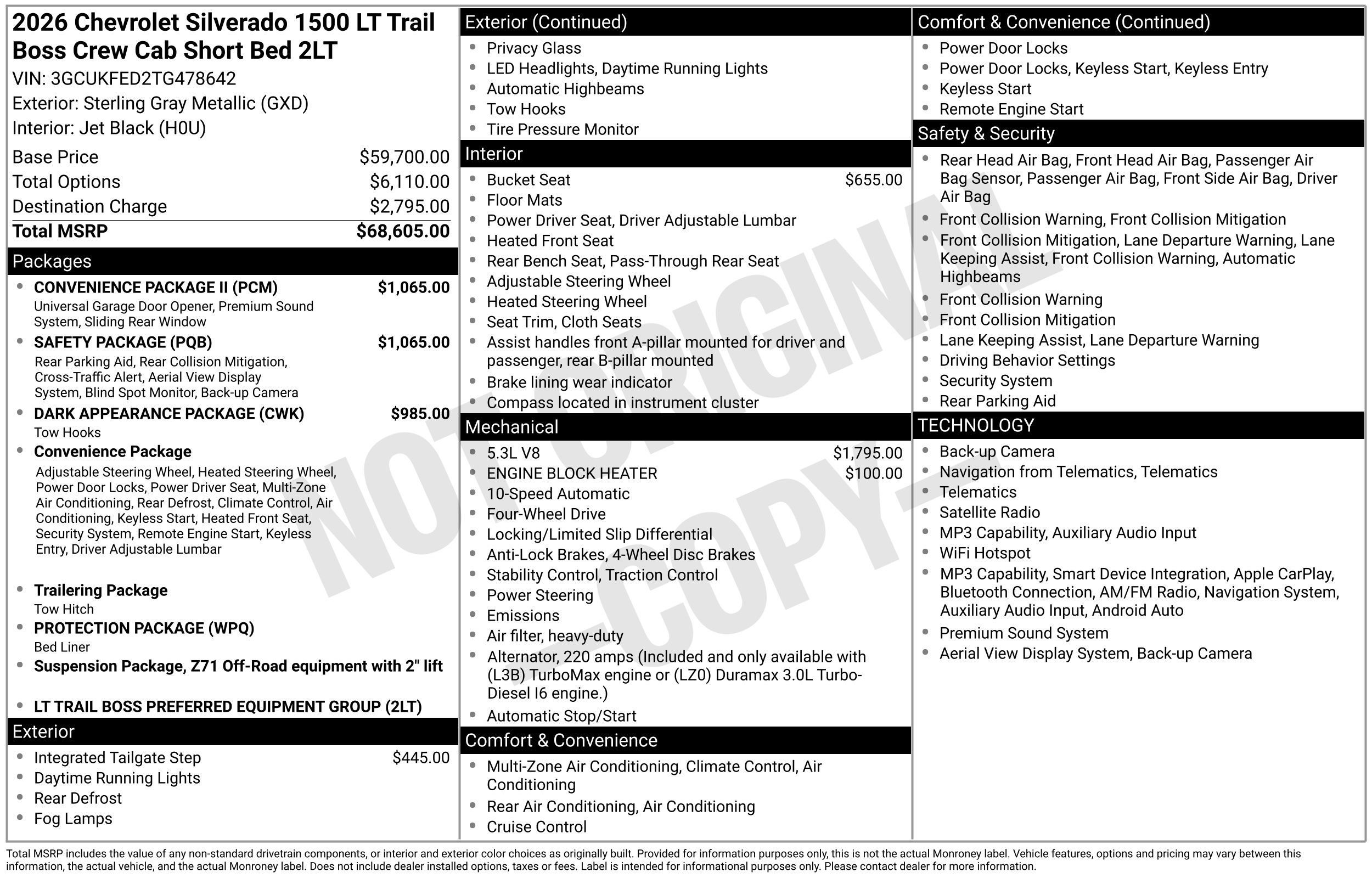 New 2026 Chevrolet Silverado 1500 LT Trail Boss w/ Safety Package AWD/4WD image 3
