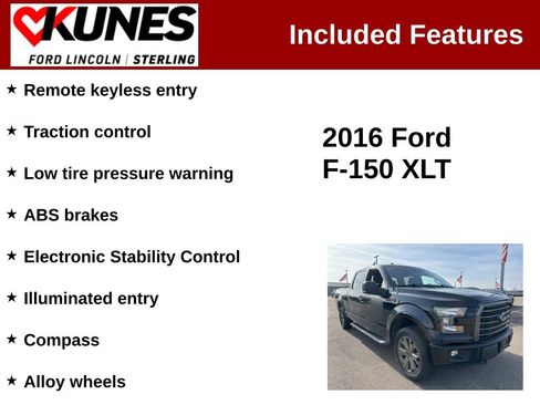 Used 2016 Ford F150 XLT w/ Equipment Group 301A Mid image 2